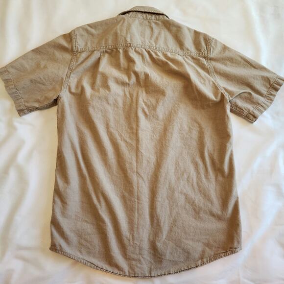 Carhartt S Loose Fit 104369-256 Tan Chambray Work Shirt 100% Cotton Short Sleeve - Picture 4 of 11